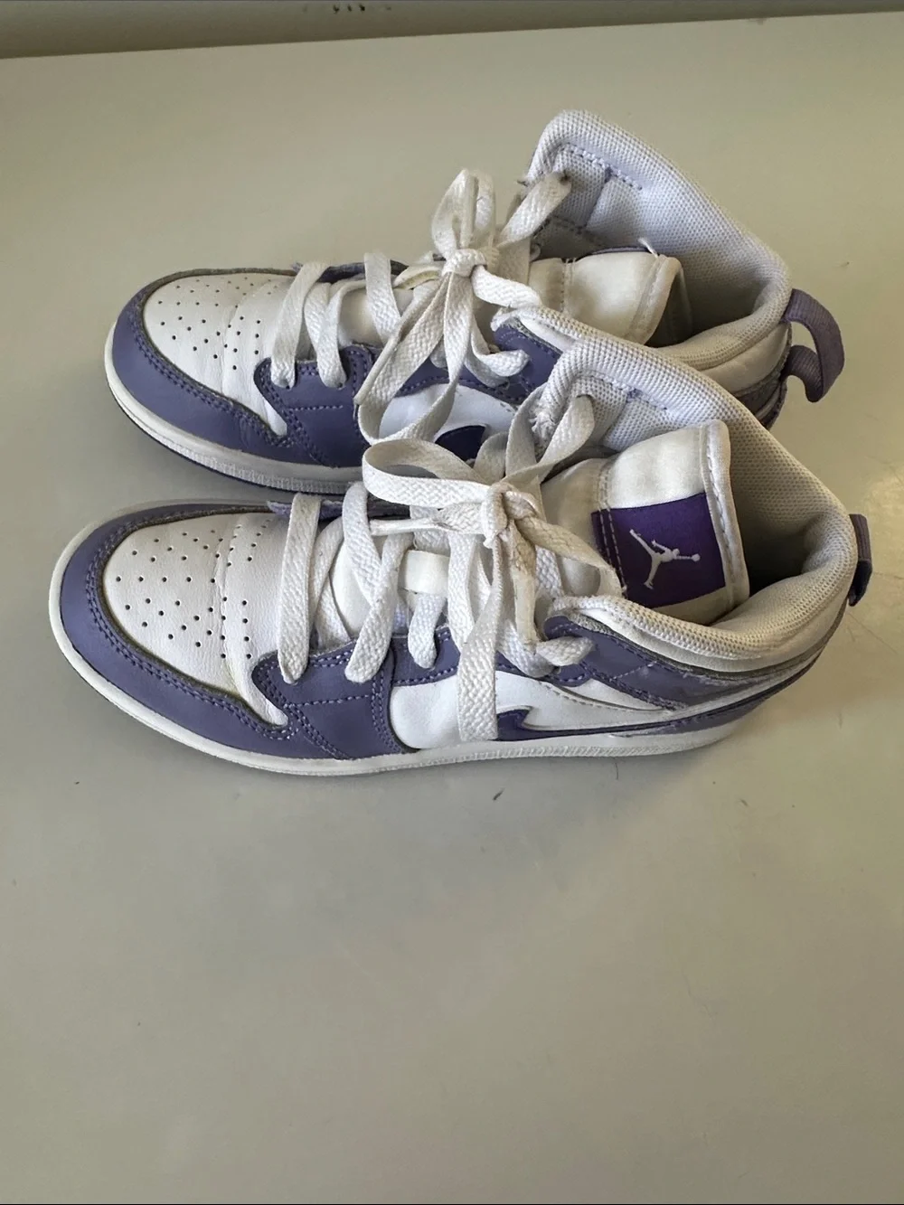 Jordan Kids Purple and White High-Top Sneakers